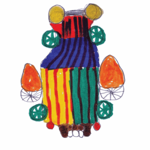 Gut bereiftes Auto mit Seitenspiegeln